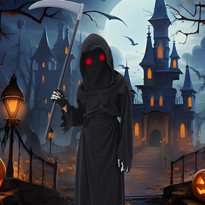 Στολή Halloween Parade Kids Grim Reaper με κουκούλα