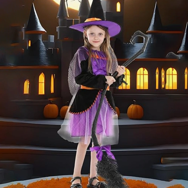 Παιδική στολή μαγισσών Halloween Parade με Sparkly Cape