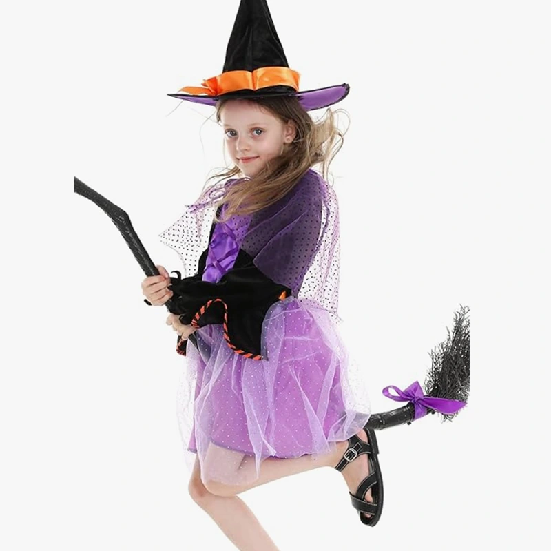 Σχολική στολή μάγισσας Halloween Party με αιχμηρό καπέλο